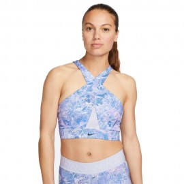 Nike Reggiseno Sportivo Fantasia Supporto Medio Azzurro Donna