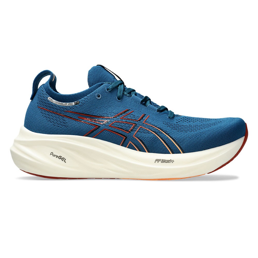 Asics Gel Nimbus 26 Blu Bianco Arancione Scarpe Running Uomo