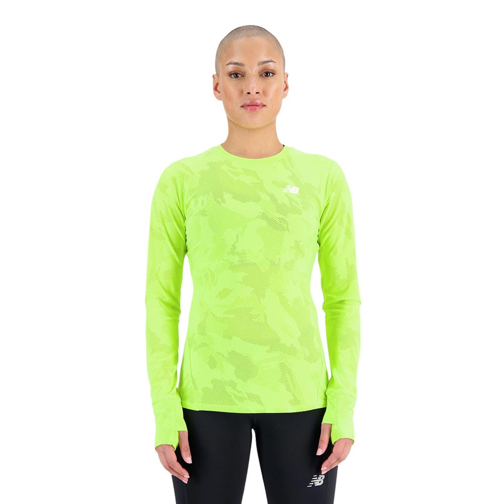 New Balance Maglia Running Q Speed Manica Lunga Giallo Donna