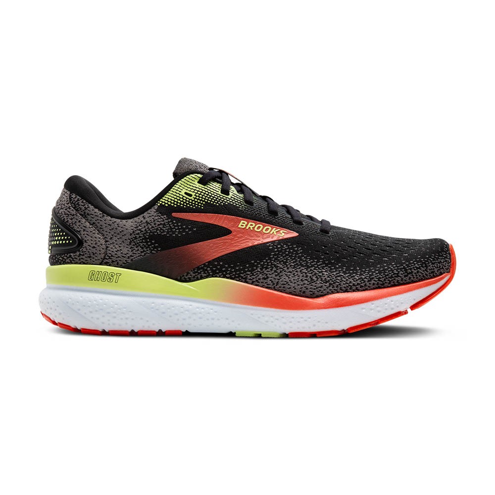 Brooks Ghost 16 Nero Rosso Giallo - Scarpe Running Uomo