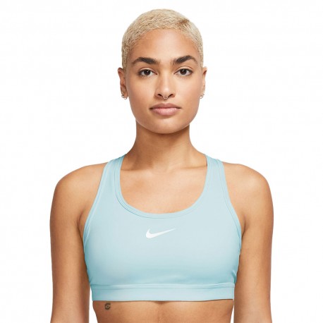 Nike Reggiseno Sportivo Medium Support Logo Azzurro Donna