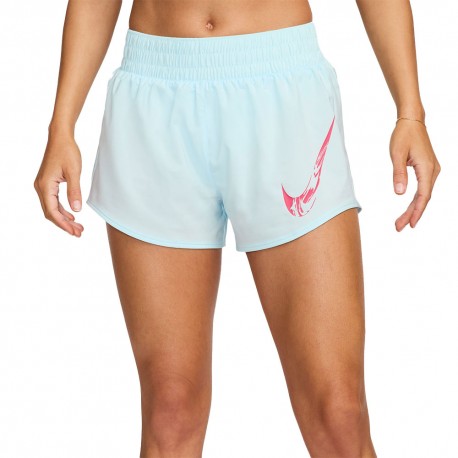 Nike Pantaloncini Running One Swoosh Blu Rosa Donna