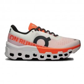 On Cloudmonster 2 Bianco Flame - Scarpe Running Donna