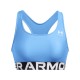 Under Armour Reggiseno Sportivo HeatGear Mid Branded Azzurro Donna