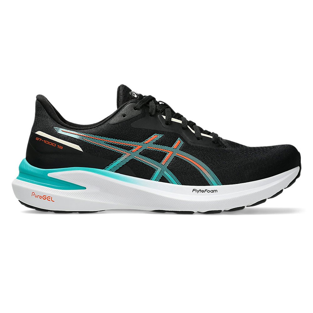 Asics Gt-1000 13 Nero Wave Teal - Scarpe Running Uomo