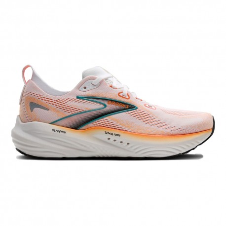 Brooks Glycerin 22 Bianco Arancio Verde Blue - Scarpe Running Uomo