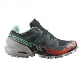 Salomon Speedcross 6 GORE-TEX Nero Verde Rosso - Scarpe Trail Running Donna