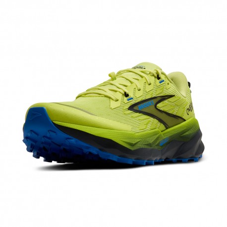 Brooks Cascadia 19 Sunny Lime Nero Blue - Scarpe Trail Running Uomo