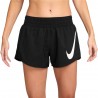 Nike Pantaloncini Running 3" Tempo One Swoosh Nero Argento Donna