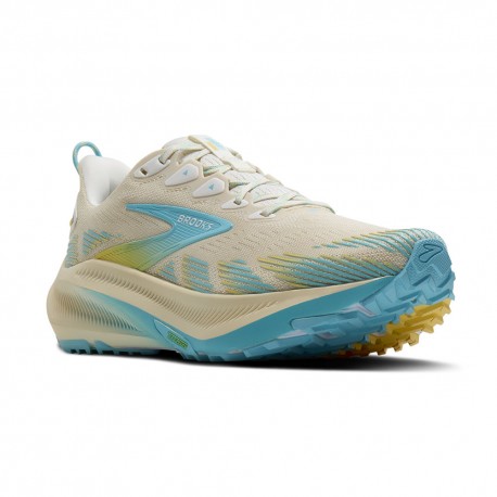 Brooks Ghost Trail Grigio Giallo Azzurro - Scarpe Trail Running Donna