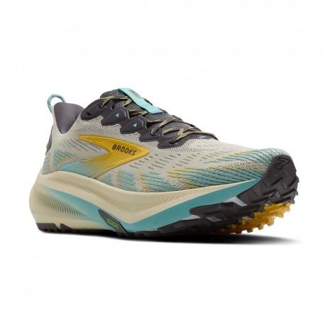 Brooks Ghost Trail Grigio Giallo Azzurro - Scarpe Trail Running Donna
