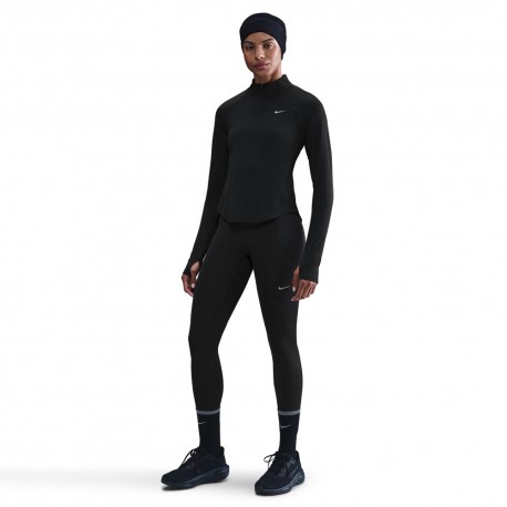 Nike Tempo Swoosh Maglia Running Nero Bianco Donna