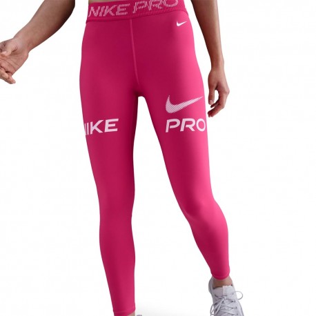 Nike Pro Leggings Palestra 7 8 Rosso Donna
