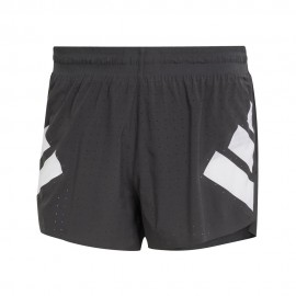 ADIDAS Pantaloncini Running Split Road To Records Nero Bianco Uomo