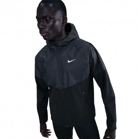 Nike Giacca Running Miler Rpl Winterized Nero Argento Uomo
