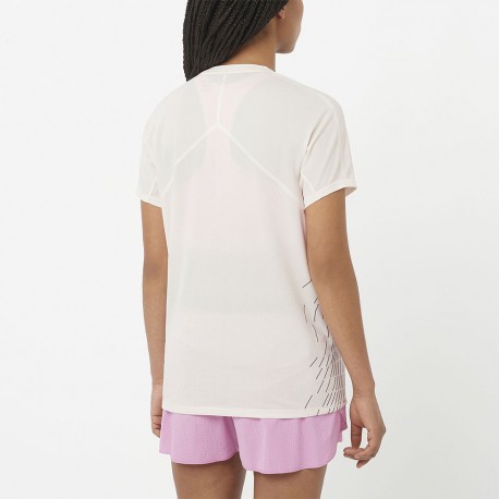Salomon T-Shirt Trail Running Sense Aero Whisper Bianco Donna